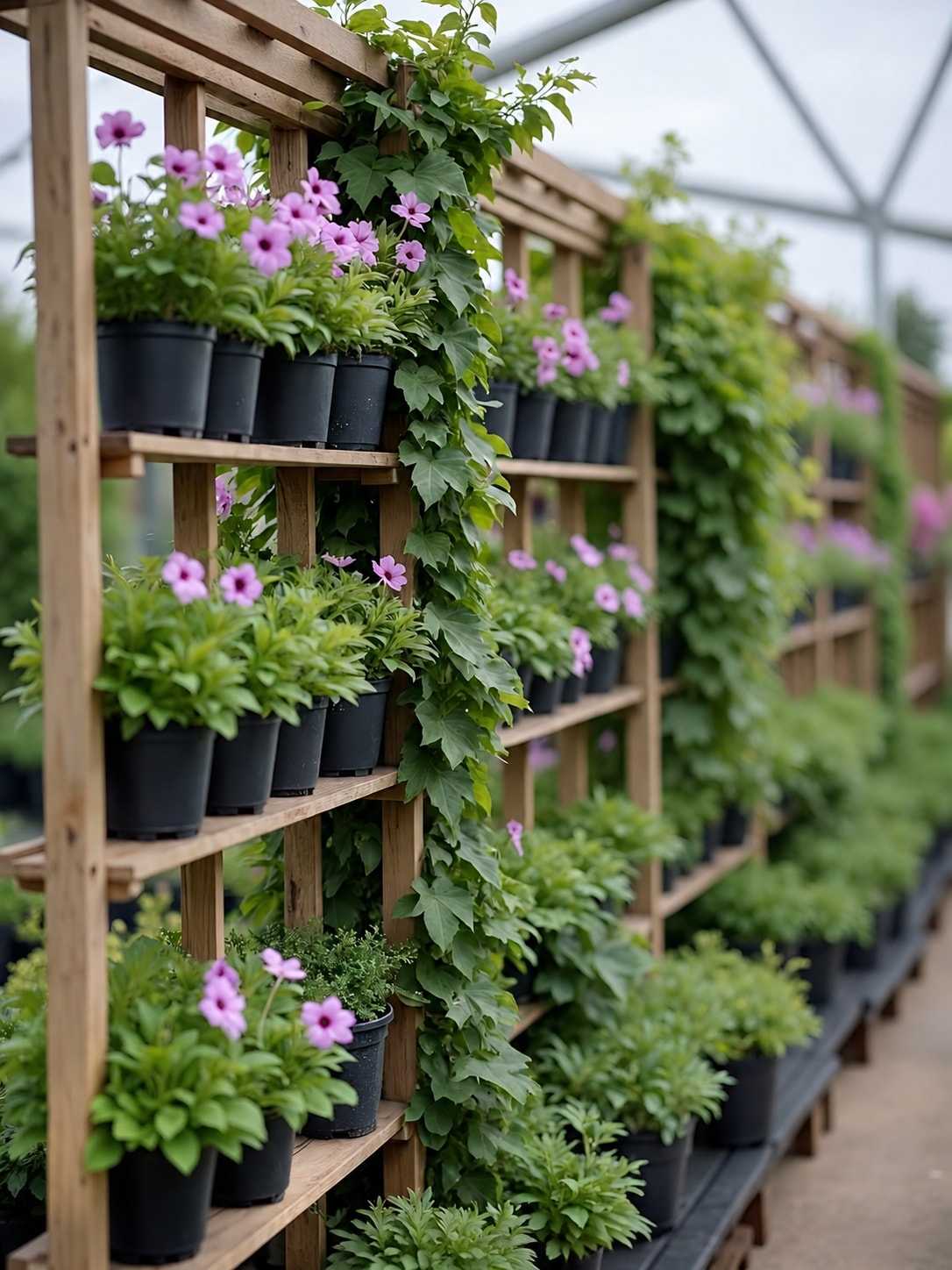 Clematis an einem Rankgitter