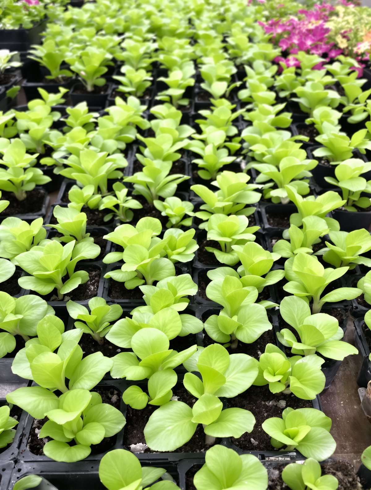 Kopfsalat-Jungpflanzen in Sorten