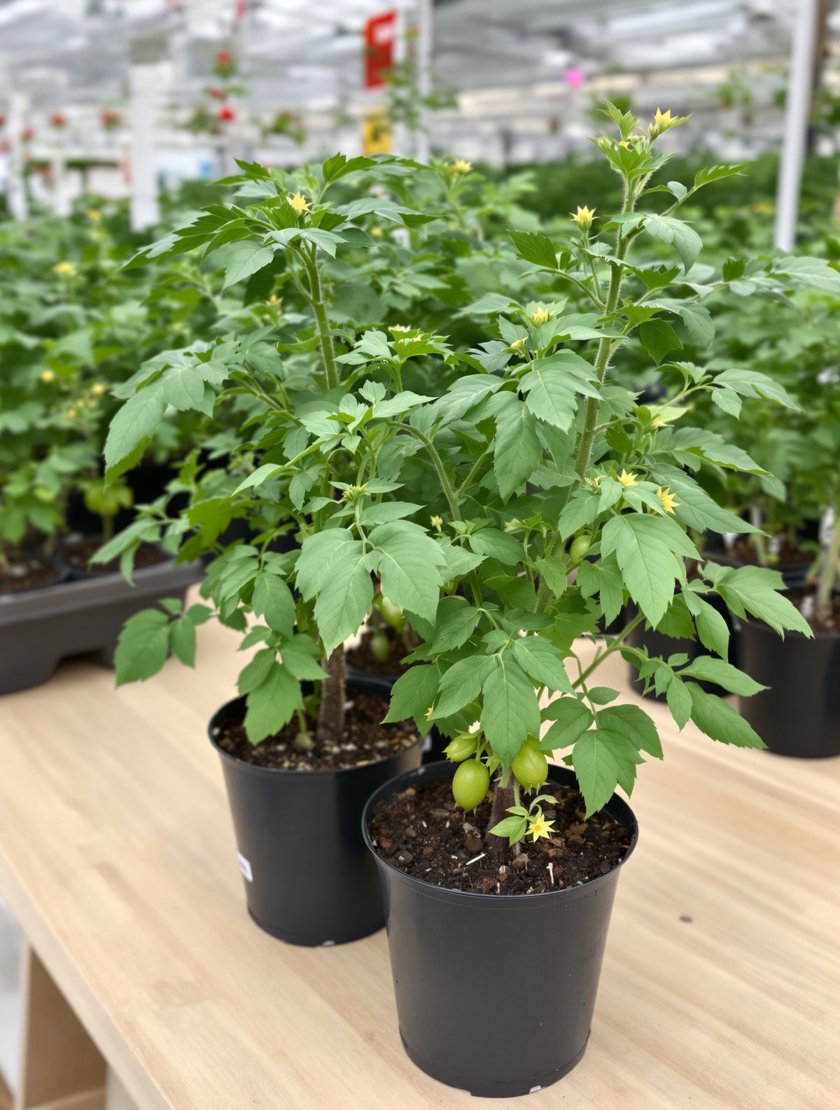 Tomaten-Jungpflanzen in Sorten